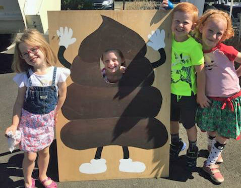 Children with photo prop